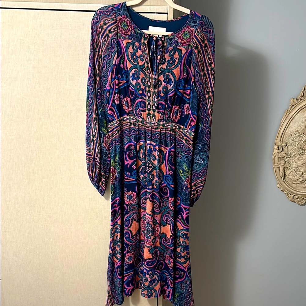 Anthropologie Vibrant Paisley Midi Dress